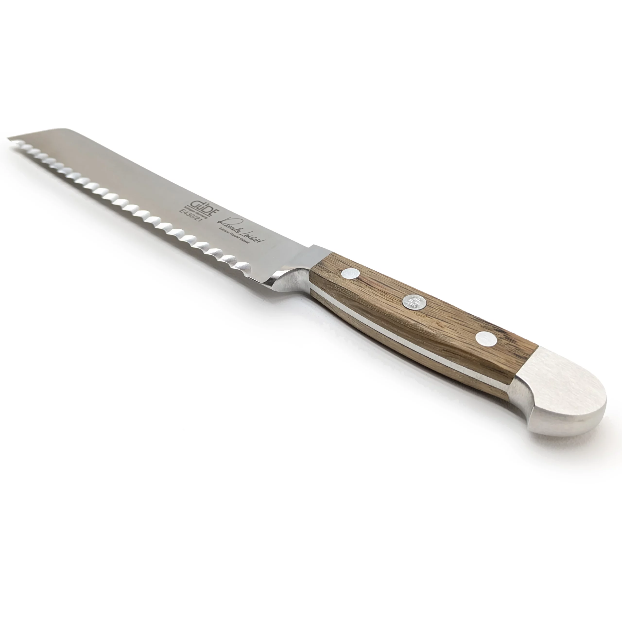 E430/21RL – Brotmesser für Rechts- und Linkshänder – Serie Alpha Fasseiche