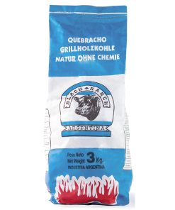 Grill Holzkohle 3kg Sack Black Ranch Argentinien, 80 mm große Stücke, 3h Brennwert