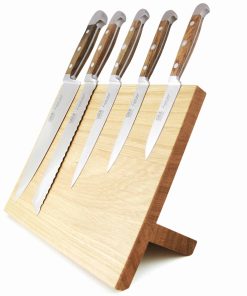 Magnetische Messertafel Güde – geölte Eiche – Nr. E380 – mit Messern Serie Alpha Fasseiche